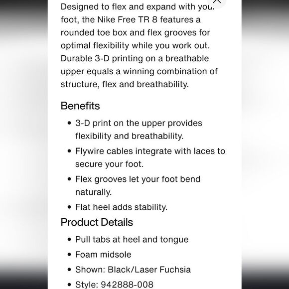 Nike Free TR 8 Athletic Shoes- Black/Laser Fuschia - Picture 7 of 11